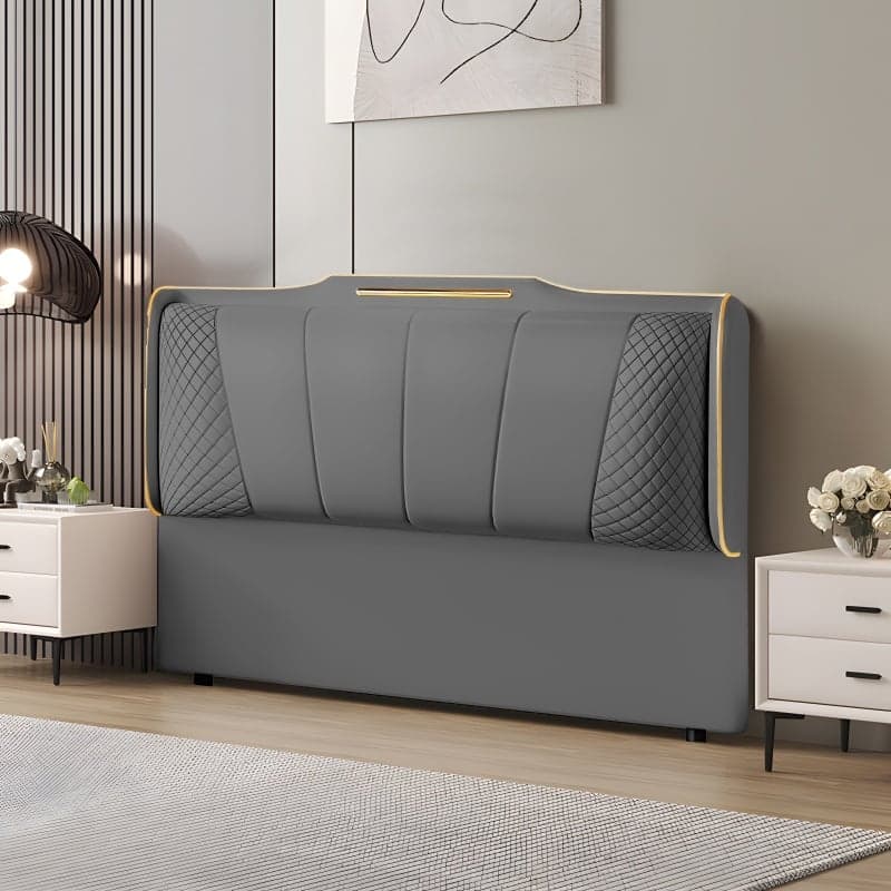 Simplistic Style Queen Wingback Headboard with Camelback Shape in Pine Wood, No Distressing, Featuring Sponge Upholstery and Standard Height thumbnail 4
