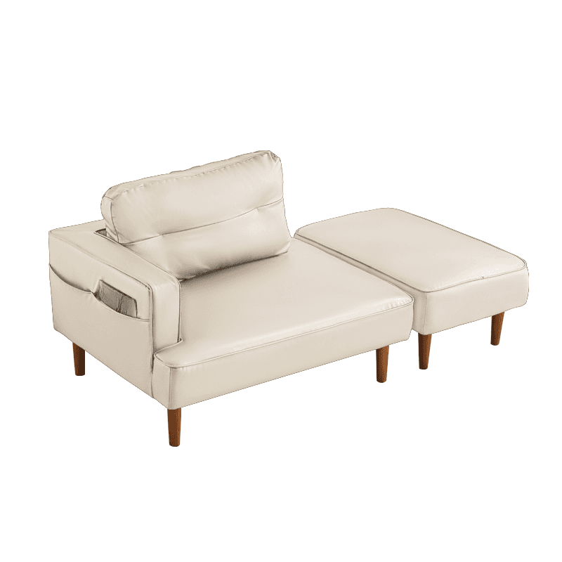 Contemporary Modern Solid Color Scratch-immune Standard Sofa/Loveseat/Single Sofa in Gray/Sage/Sepia for 2 People with Receptacle and Ottoman thumbnail 5