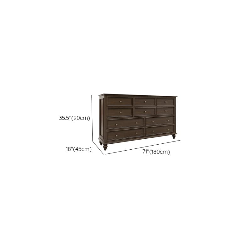 Classic Cocoa Lumber Horizontal/Vertical Console Dresser/Lingerie Chest/Bachelor Chest with 9 Drawers/7 Drawers/6 Drawers thumbnail 17
