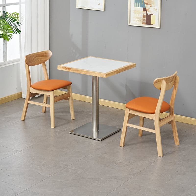 Dining Table Set with Slate Stone Top and Trestle Base, Seating Capacity for 4 People thumbnail 6