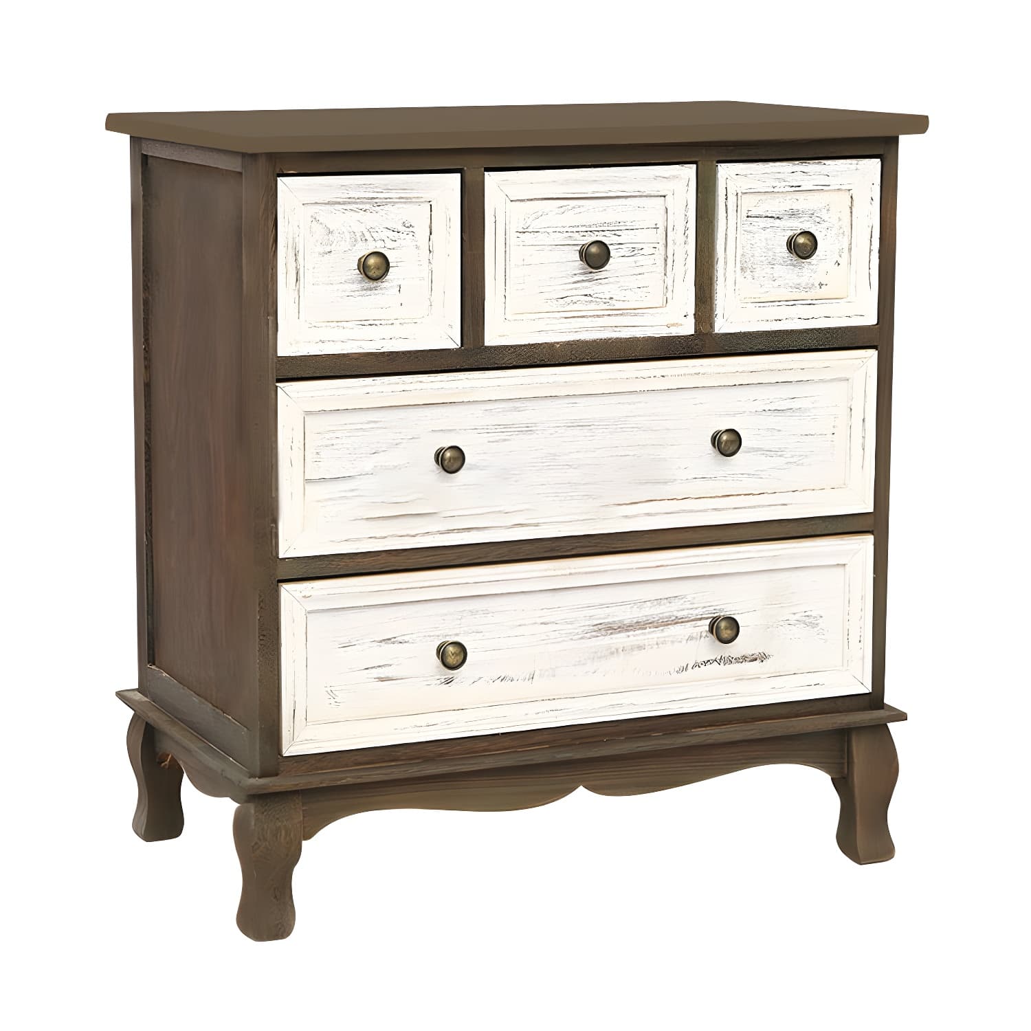 Vintage Solid Wood Dresser 14" W Vertical Storage Chest with Drawers