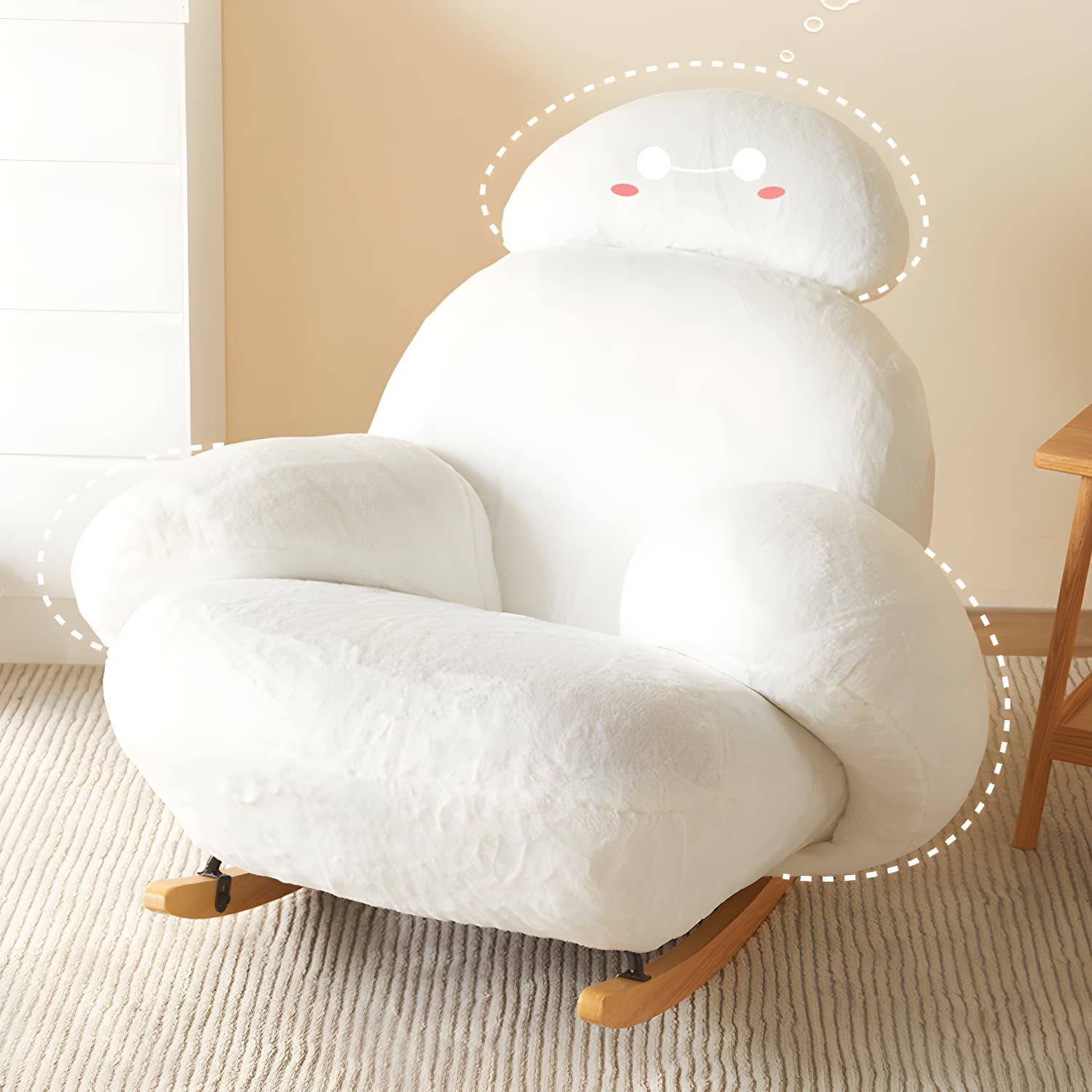 Velvet Upholstered Rocking Chair Modern Style Rocking Accent Chair - image 8