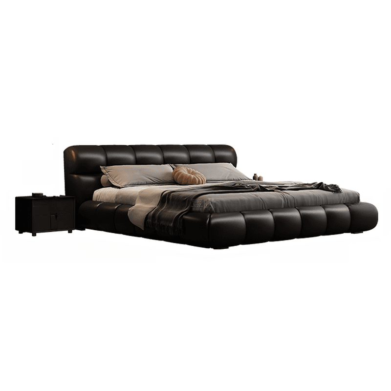 Tool-Free Assembly Padded Frame Rectangle Genuine Leather Solid Color Sponge Pallet Bed Frame for Living Room, Lift Up Storage Included/Not Included thumbnail 5