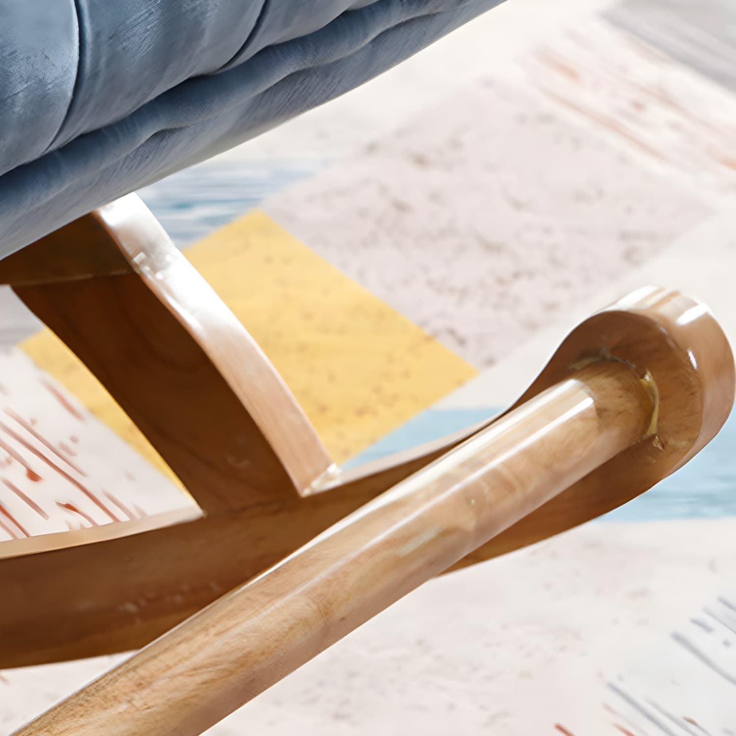 Contemporary Indoor Rocking Chair Nursery Sofa Rocking Chair with Ottoman - image 10