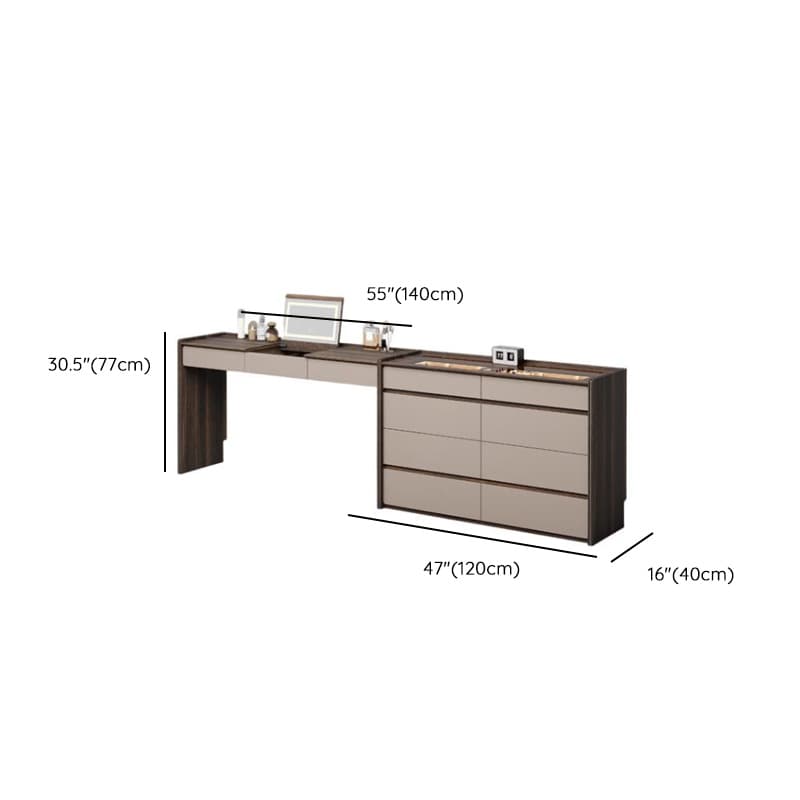 Multi-Purpose Vanity Set with 10 Drawers, Lighting, Push-Pull, 2-in-1 Functionality, Adjustable Touch and Brightness thumbnail 13