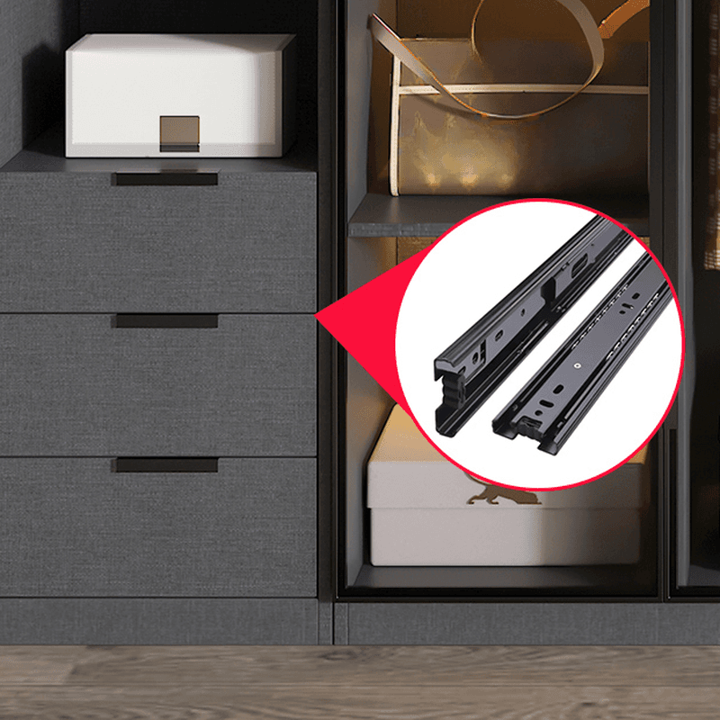 Ink Casual Lumber Wardrobe with Soft Close Door, Interior Shelves, and Hanging Rod thumbnail 6