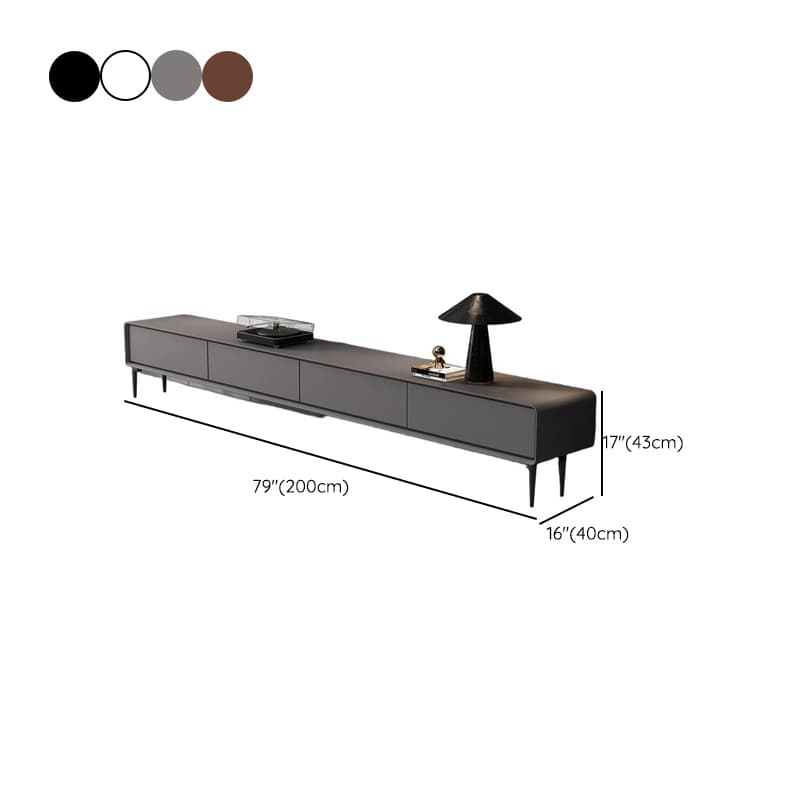 Dove Grey/White/Auburn Mid-Century Modern Wooden TV Stand with 4 Drawers thumbnail 8