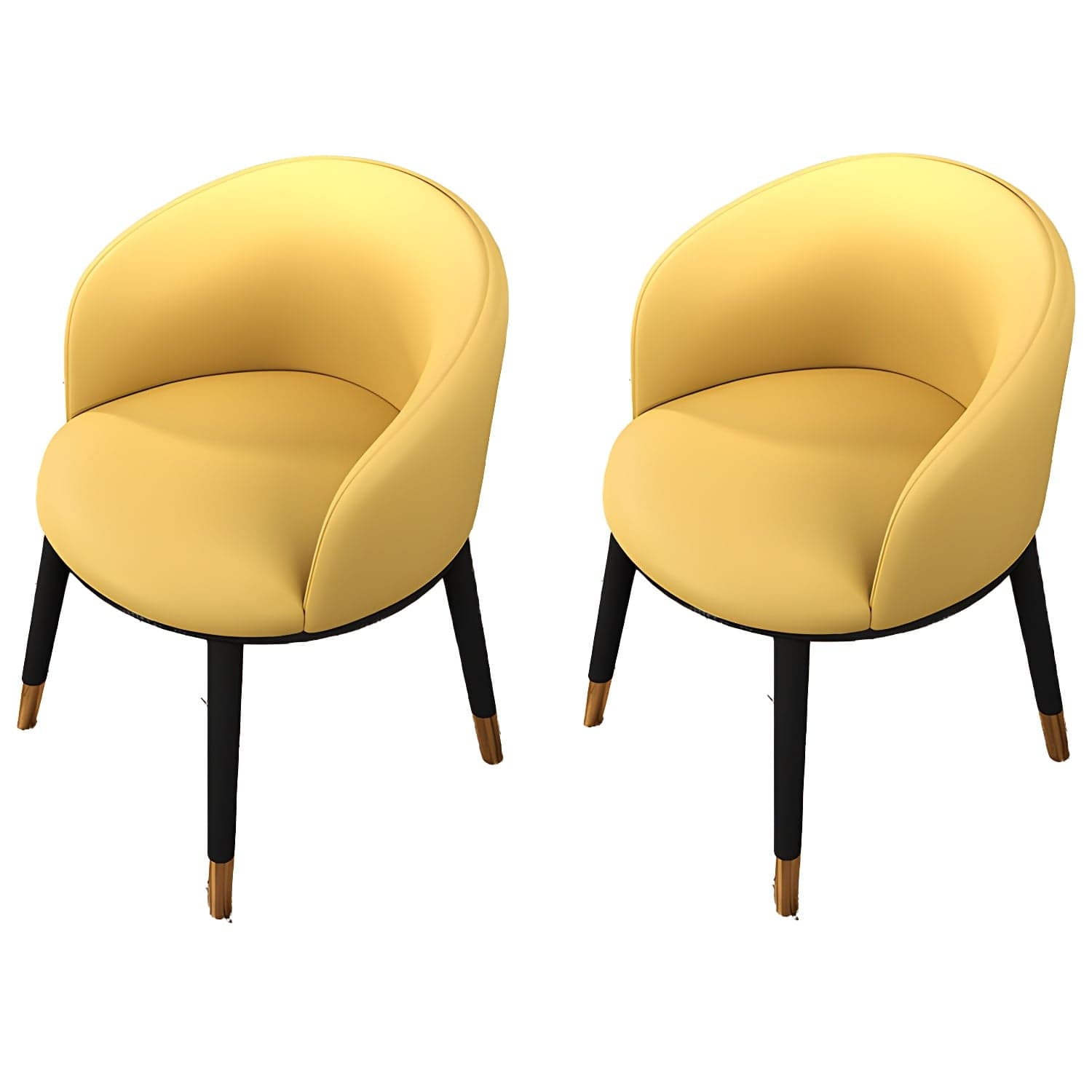 Contemporary Leather Home Arm Chair Solid Back Matte Finish Dining Chair thumbnail 6