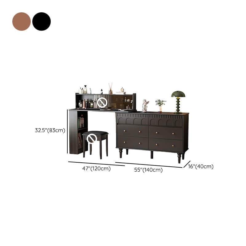 Simplistic Large Vanity Set/Makeup Vanity with Rubberwood Table Top, 4 Drawers/6 Drawers/2 Drawers, Scalable and No Suspension thumbnail 14