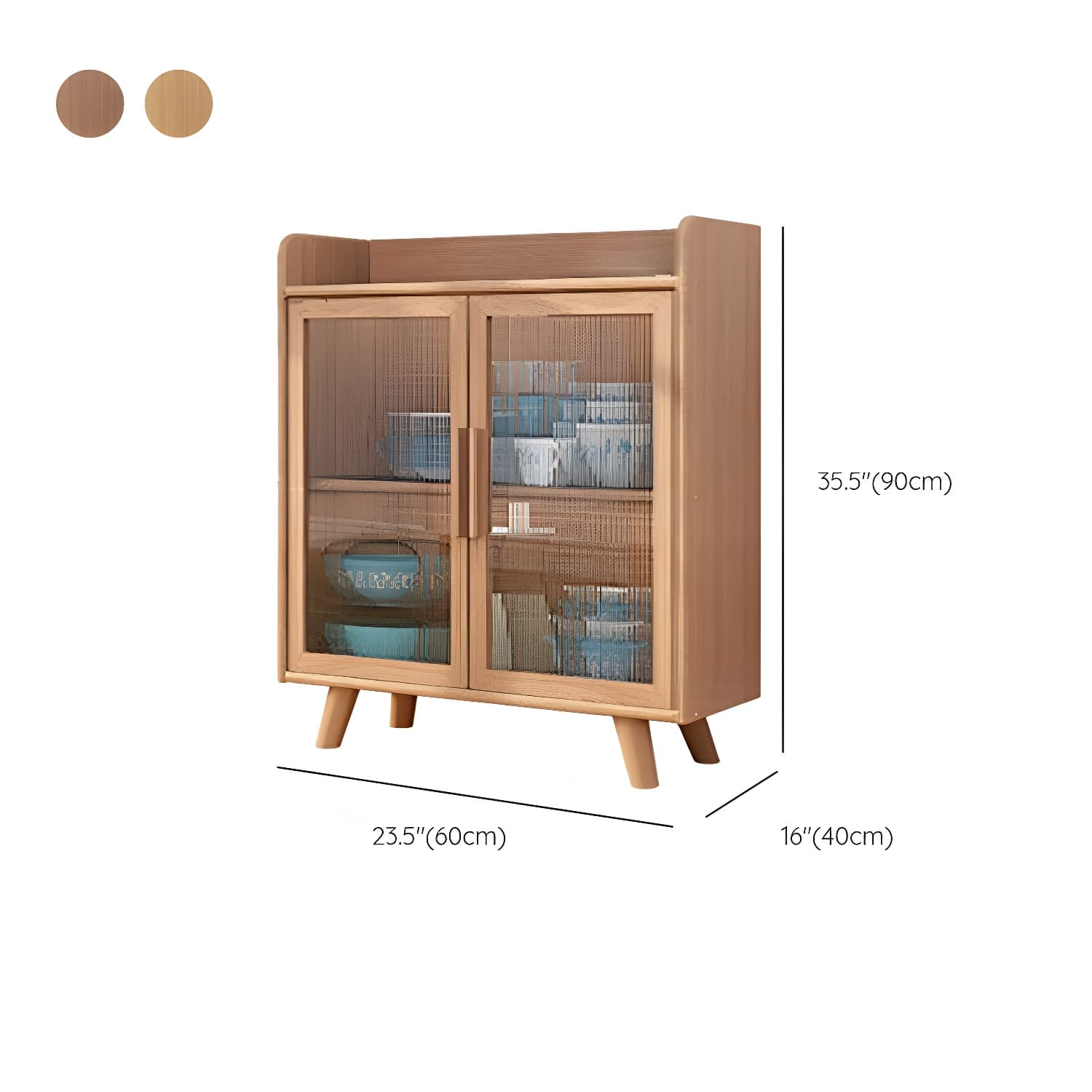 Scandinavian Style Narrow Wood Cabinet 40 cm Buffet & Sideboard Without Drawers Server thumbnail 19