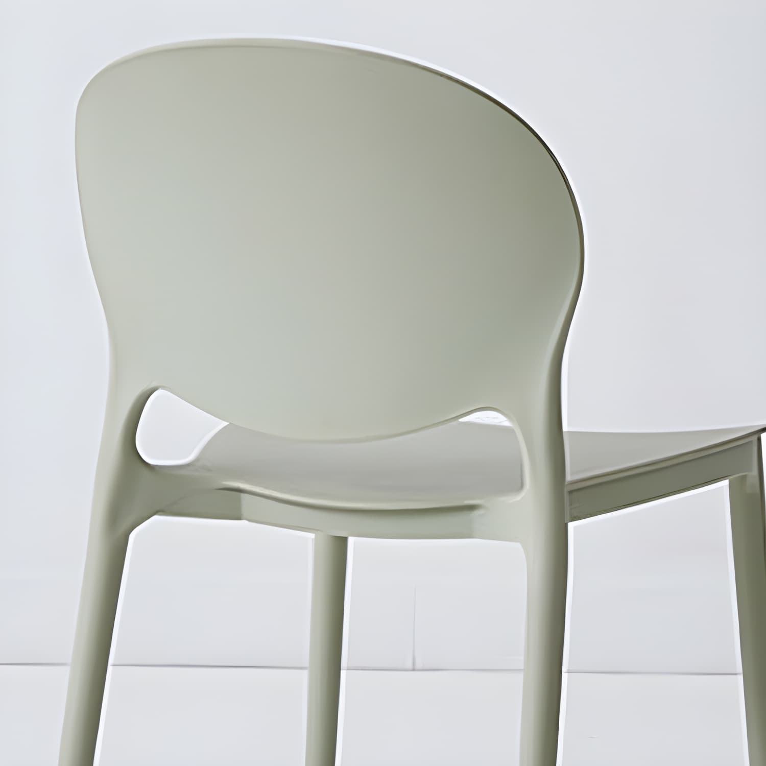 Modern Style Stackable Plastic Chair Open Back Dining Side Chair (Set of 4) thumbnail 18