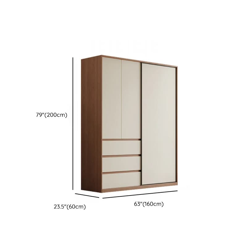 Multi-Color Simple Lumber Wardrobe Closet with Soft Close Drawer, Soft Close Door, Interior Shelves, and Clothing Rod thumbnail 11