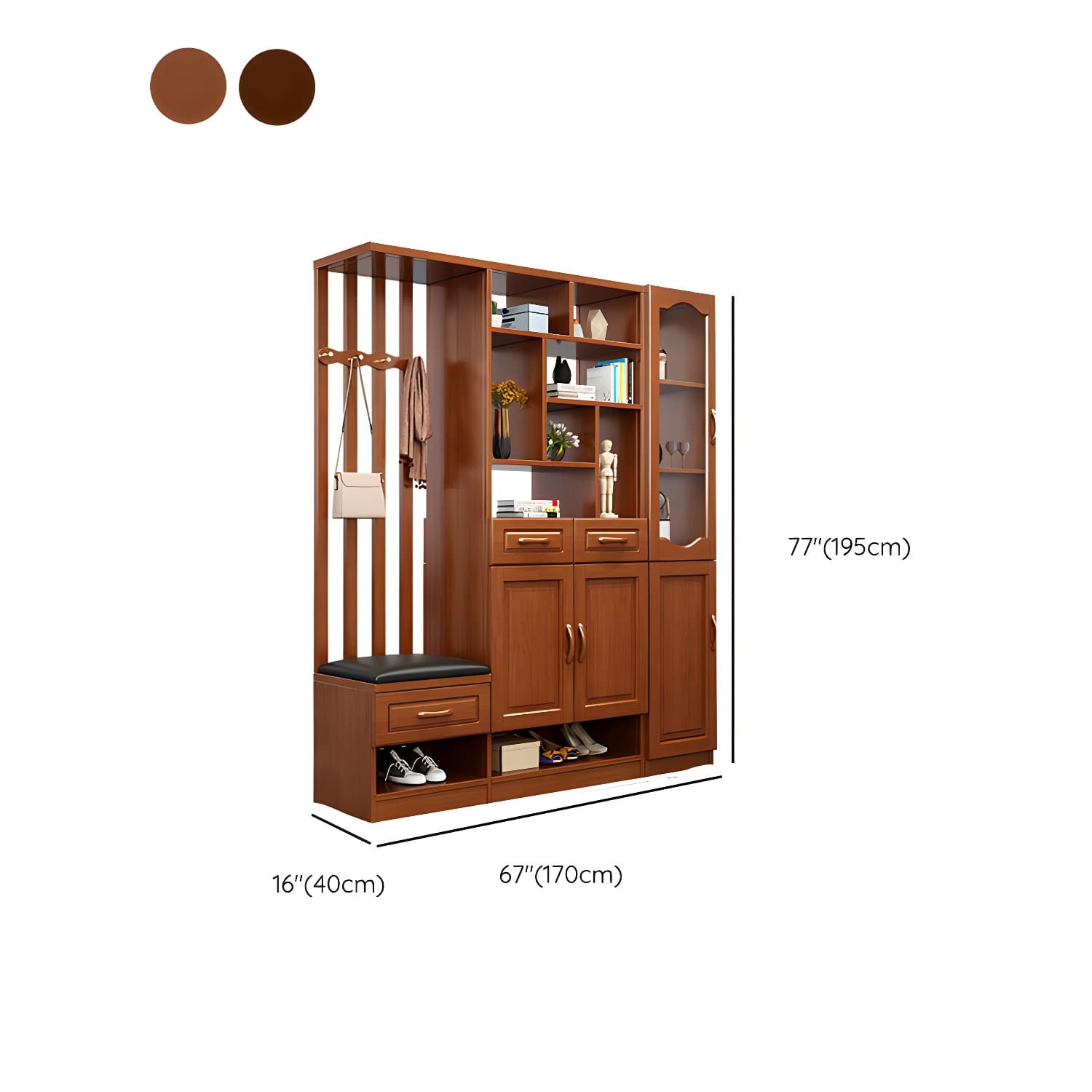 Solid Wood Modern Accent Cabinet with Doors and Drawers for Living Room thumbnail 24