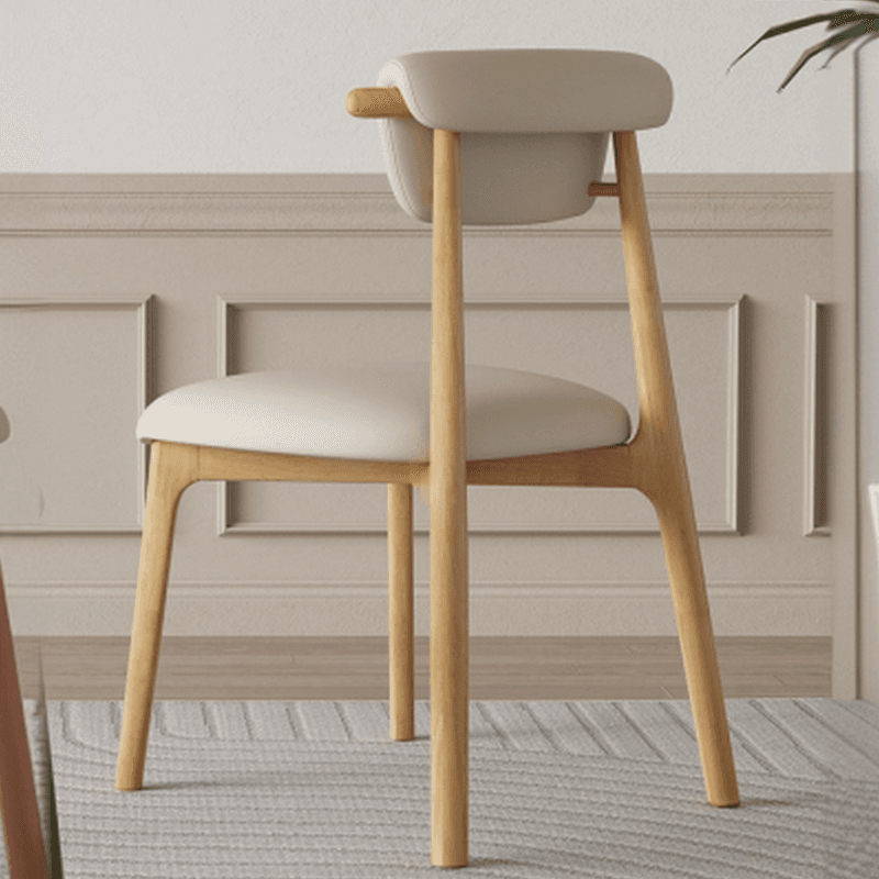 Casual Side Chair in Vinyl Leather with Wood Legs, Low Back, Framed and Balanced thumbnail 9