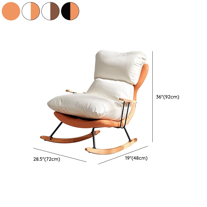 1 Piece Set/2 Piece Set Water Resistant Padded Living Room Rocking Chair in Chalk/Grey/Citrus Color with Upholstered Back and Track Arm in a Simple Style, Ottoman Included/Not Included thumbnail 21