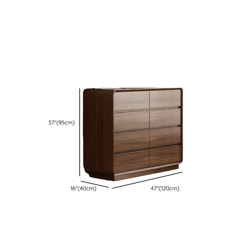 Cocoa Retro Rubberwood Semainier for Sleeping Quarters with 6 Drawers Horizontal thumbnail 9