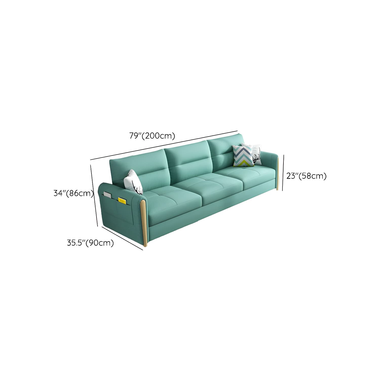 Grey Green Sectional Sofa with Under Seat Storage for Home and Room thumbnail 11
