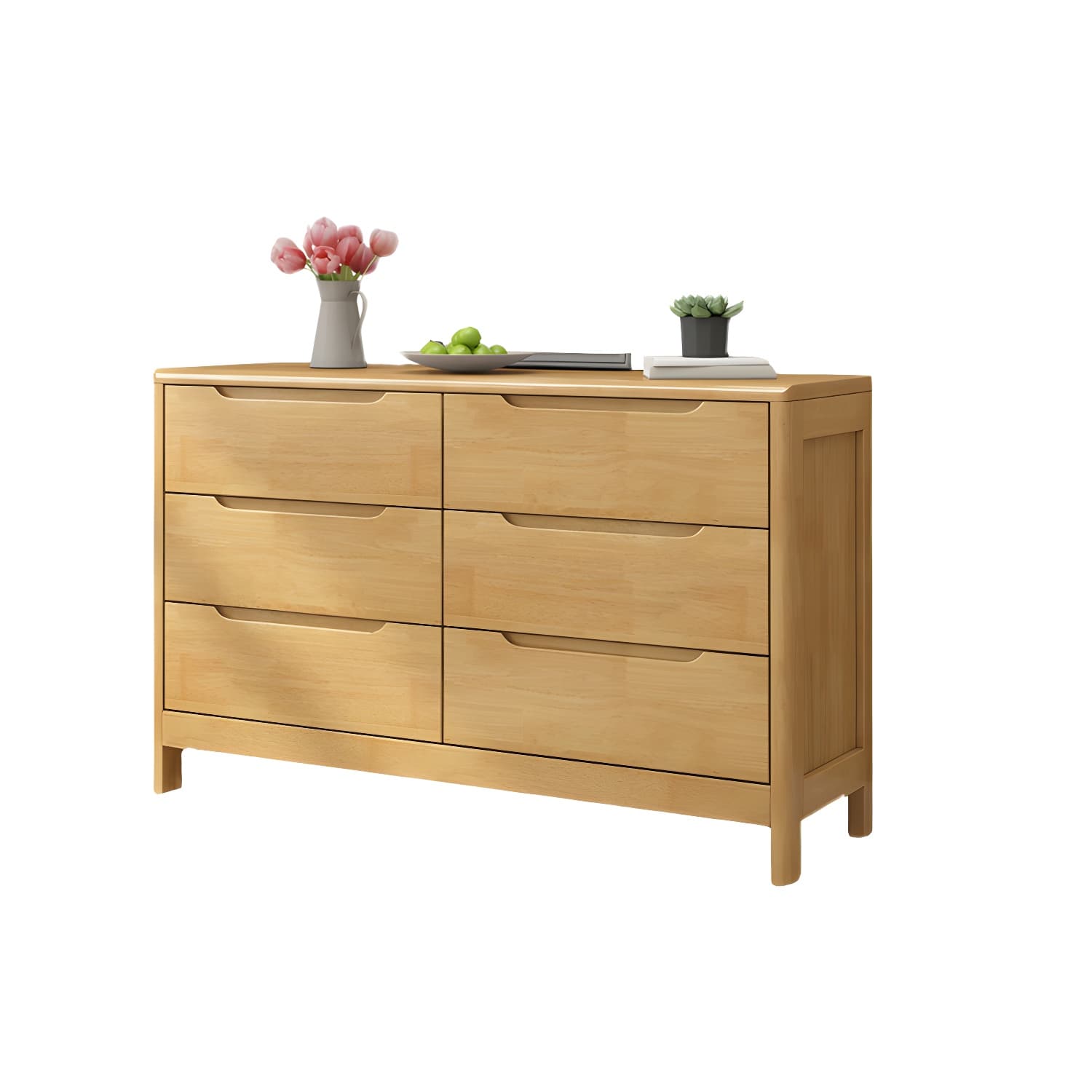 Mid-Century Modern Chest Rubberwood Squared Legs Grooves with Drawer Accent Chest thumbnail 8