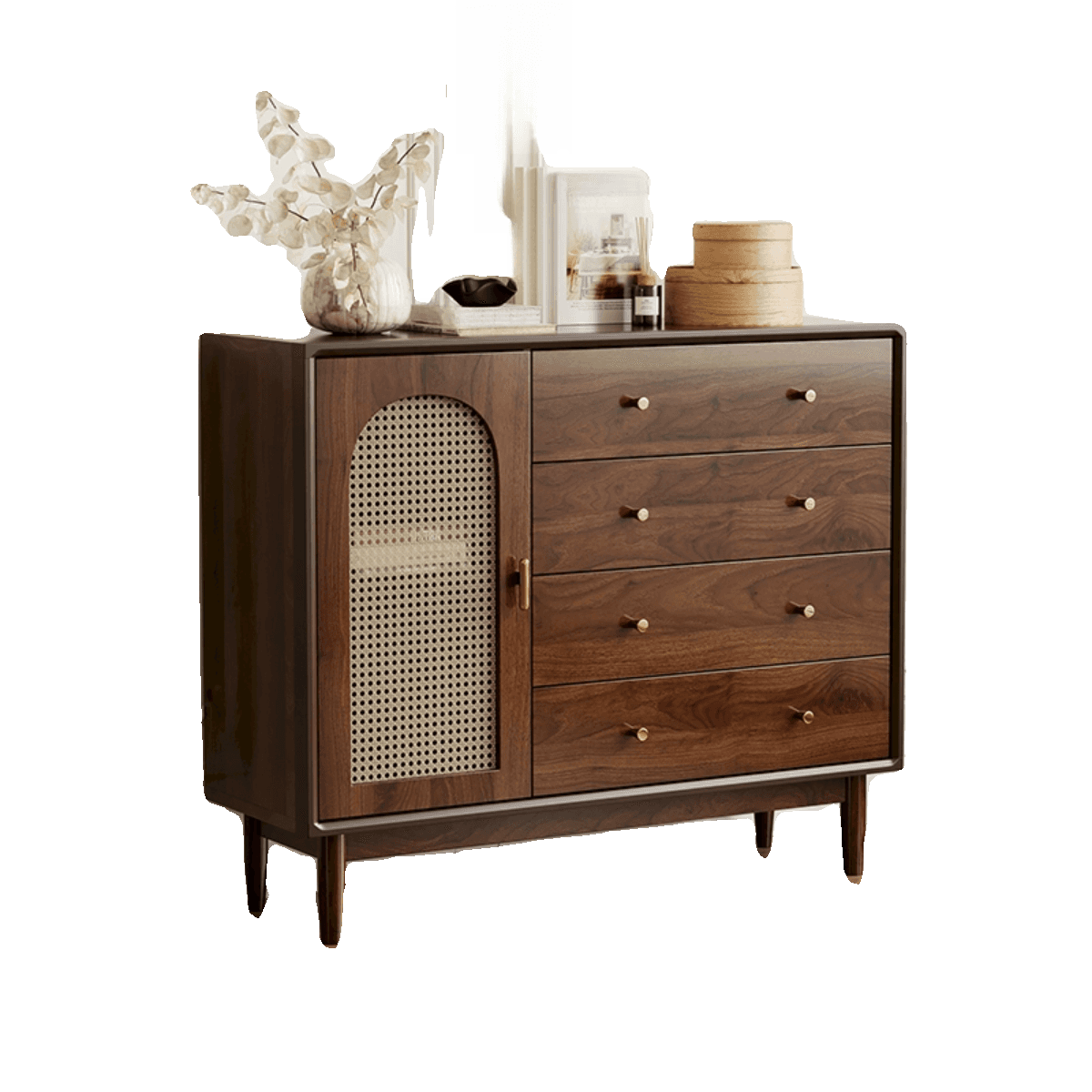 Independent Composite Wood Utility Storage Cabinet with Cabinet, Glass Door, Flexible Shelf, and Cabinet Knobs in Cocoa thumbnail 5