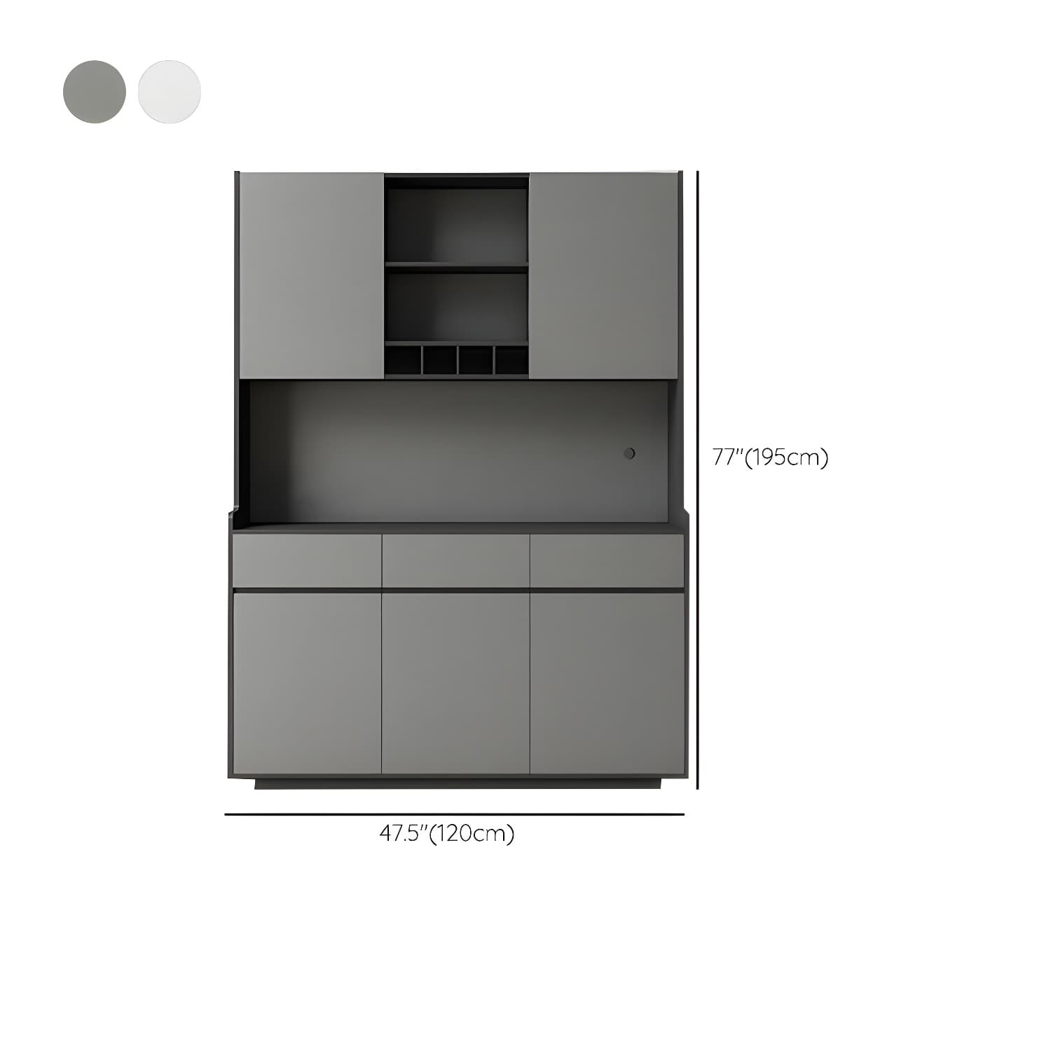 Five Doors Three Drawers Sideboard Glam Buffet Server for Living Room thumbnail 16