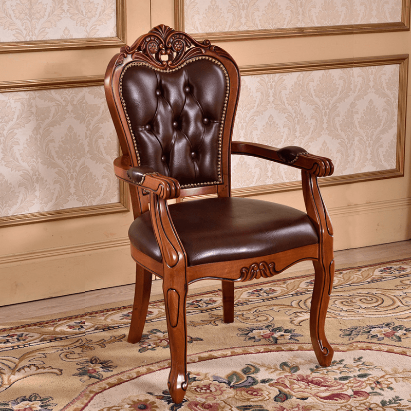 Modern Simple Style Queen Anne Upholstered Arm Chair with Arms, Walnut Timber Legs thumbnail 6