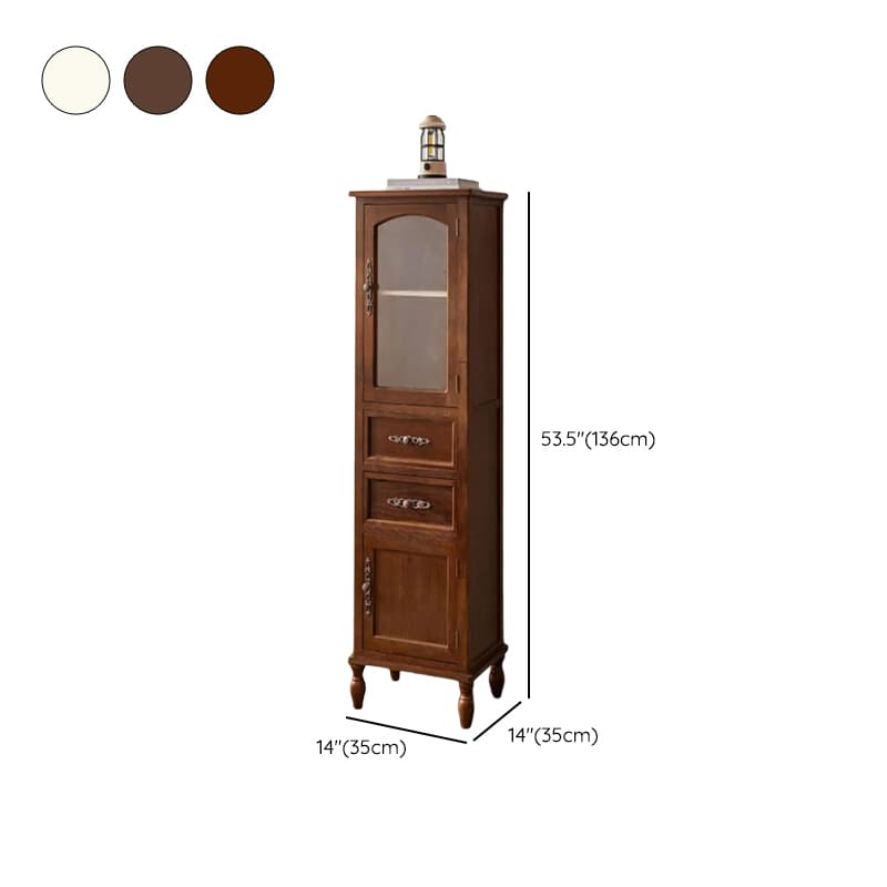 Classic Parlor Independent Accent Cabinet with Distressed Wood Finish, Damp-proof and Bun Feet thumbnail 13