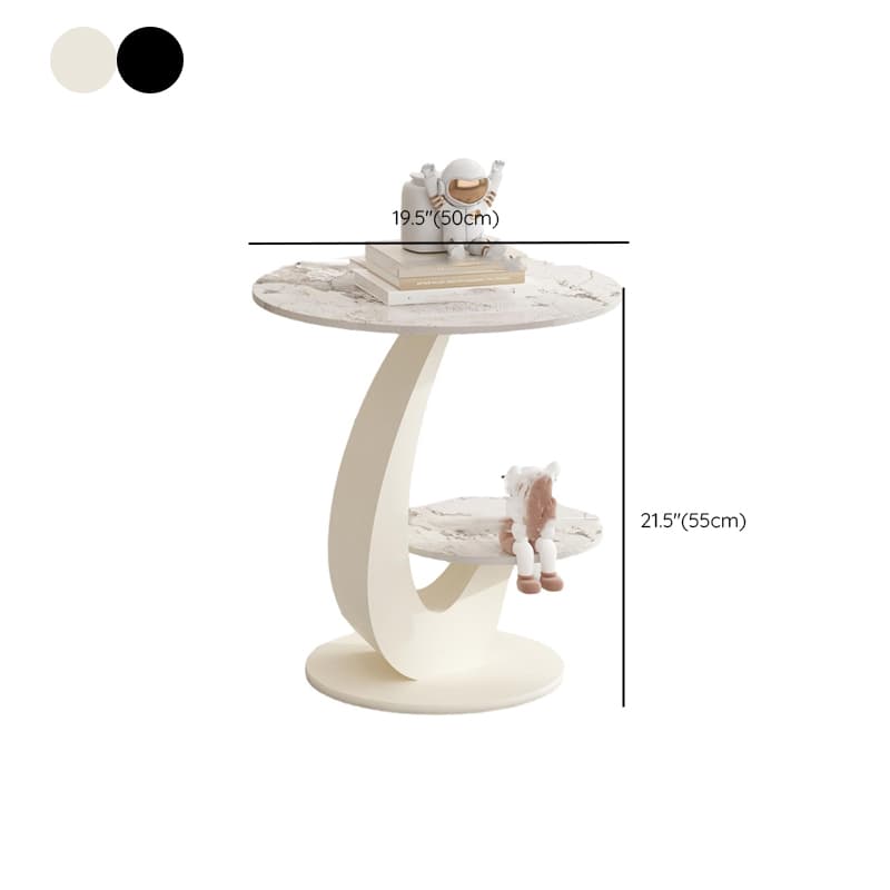 Mission Style Single/Bunching Slate Top Abstract Base White Oval Board Game Coffee Table with 1 Drawer thumbnail 9
