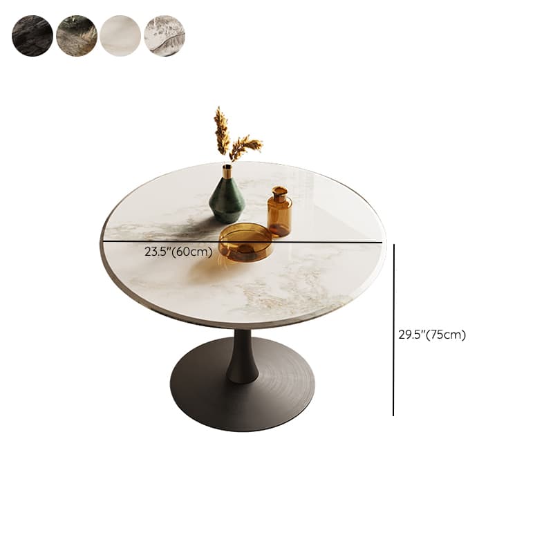Art Deco Multi-Color Rounded Dining Table with Stone Top, Scratch-immune, Standard Height, Seats 2 thumbnail 13