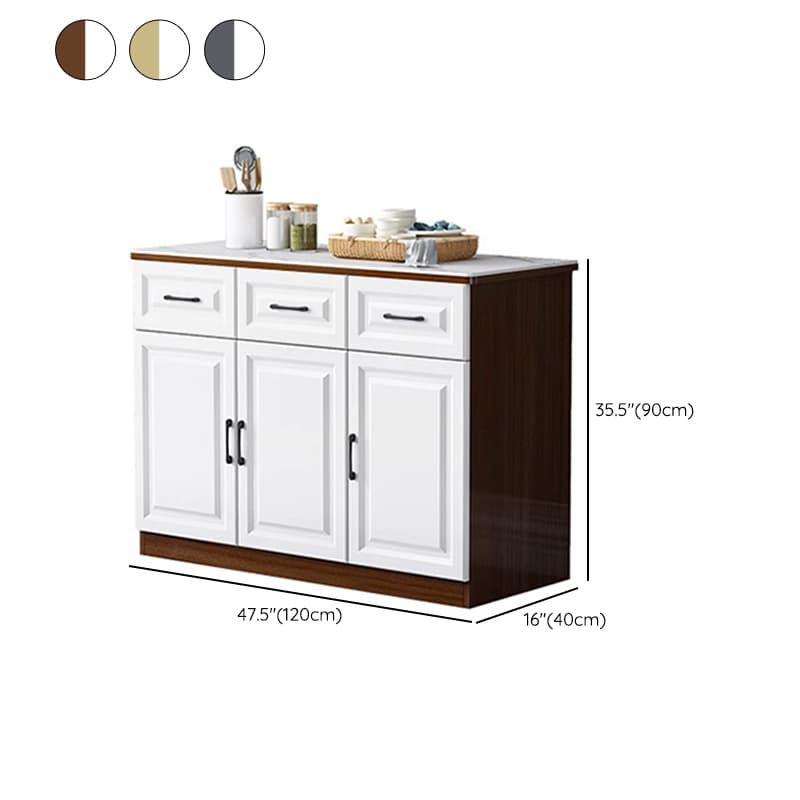 Natural Finish/Light Wood/Ashen Wood Floor Sideboard with Countertop and Kitchen Appliance Storage thumbnail 15