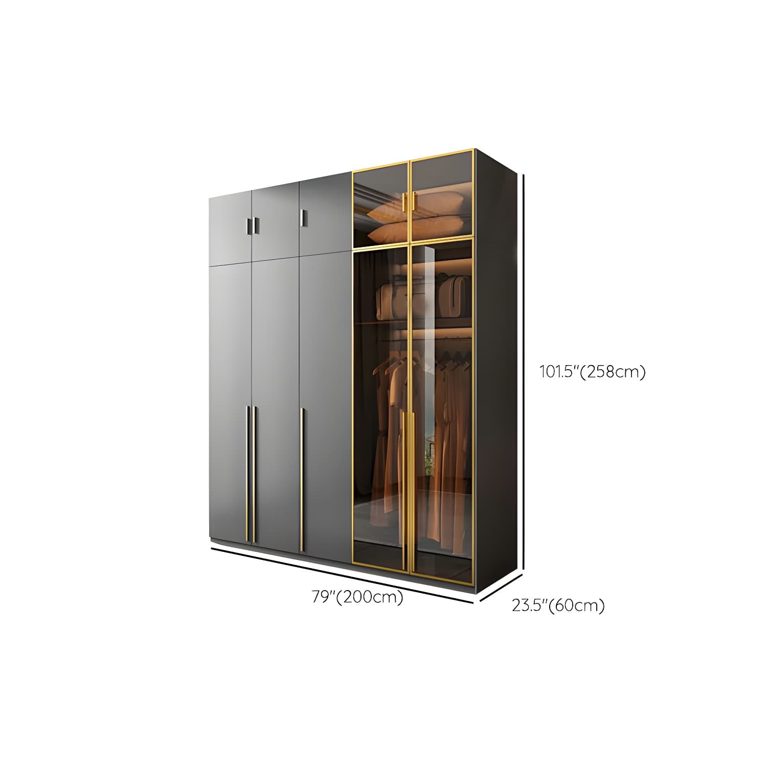 Modern Glass Wardrobe Wardrobe Armoire Wardrobe Cabinet for Home thumbnail 28