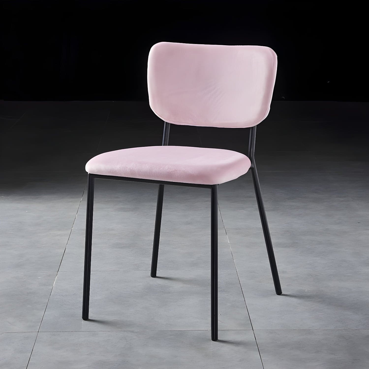 Nordic Style Dining Chairs Armless Open Back Stackable Chairs with Metal Legs thumbnail 9