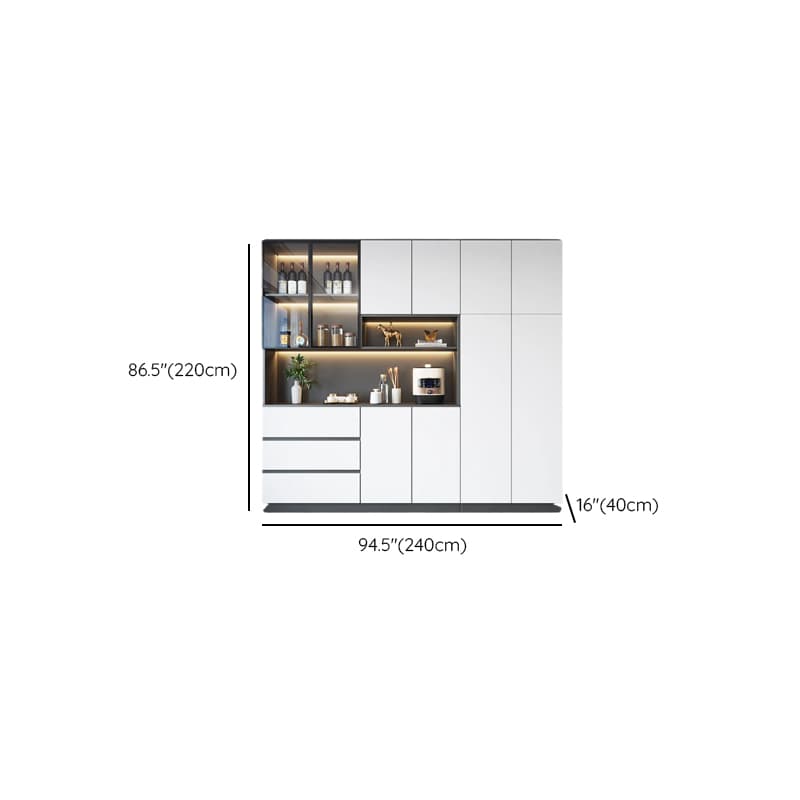 Standard/Wide Chalk 3 Drawers Closet 2 Shelves/1 Shelf Glass Doors Functional Storage Cabinet Sideboard thumbnail 24