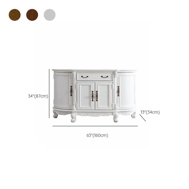 Traditional Wooden Sideboard with Storage Cabinets and Drawers thumbnail 14