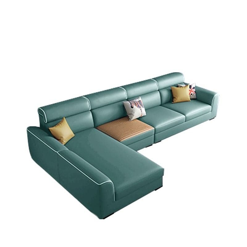 L-Shape Sofa Recliner in Lime Green/Tan/Coffee, Left Orientation thumbnail 4