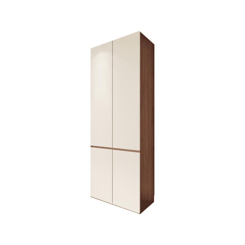 Beige Minimalist Manufactured Wood Wardrobe Closet with Soft Close Drawer, Soft Close Door, Interior Shelves, and Clothing Rod thumbnail 3