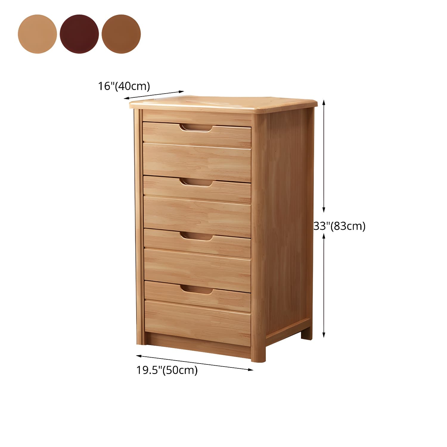 Bedroom Dresser Vertical Solid Wood Storage Chest with 3 / 4 / 5 Drawers - image 19
