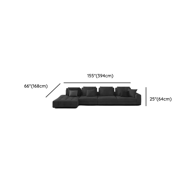 L-Shape Corner Sectional in Dark with Button-tufted Upholstery thumbnail 11
