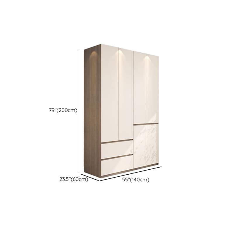 White Modish Manufactured Wood Independent Armoire Cabinet with Soft Close Drawer, Soft Close Door, and Interior Shelves thumbnail 8