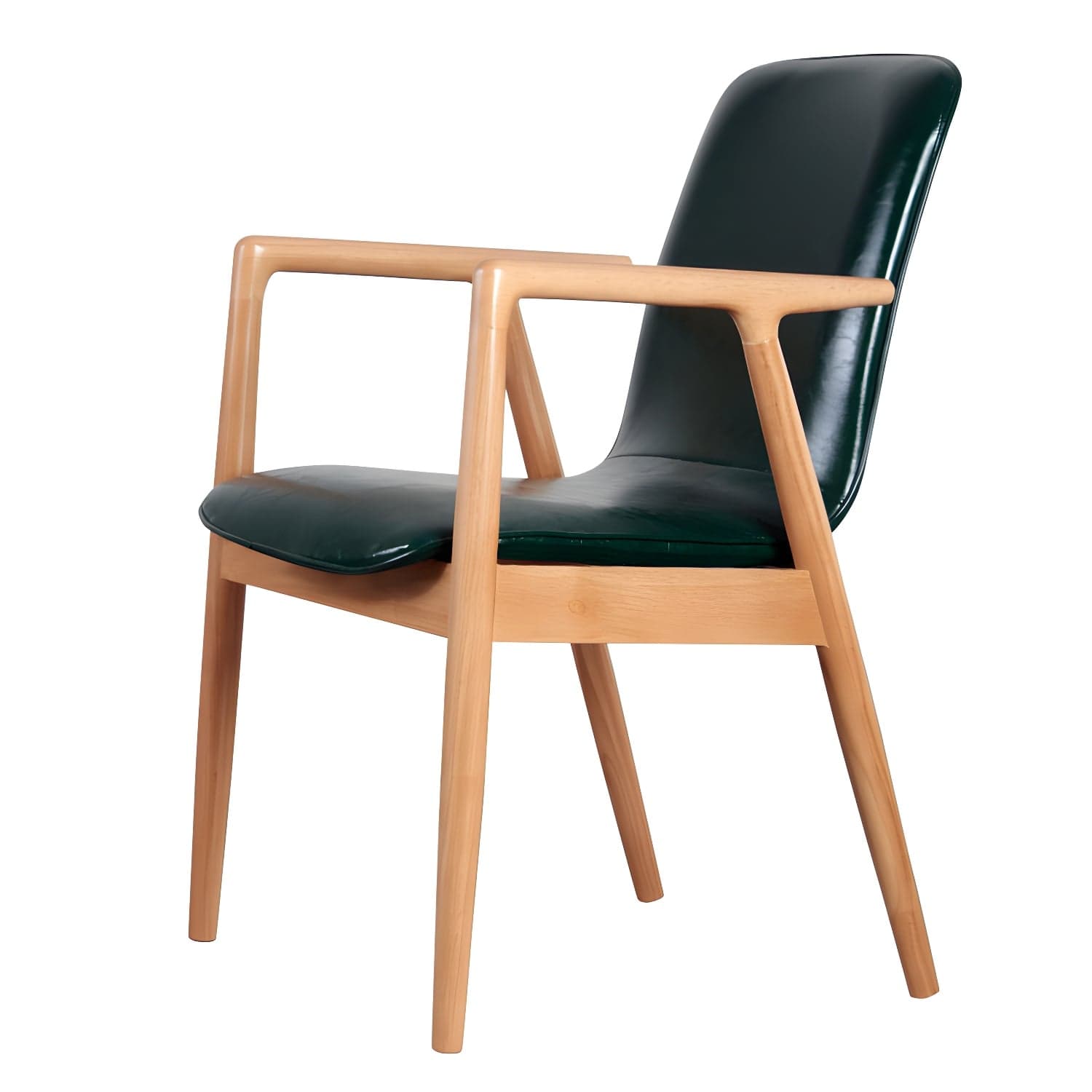 Modern Style Chair Dining Arm Chairs with Wooden Legs for Kitchen thumbnail 1