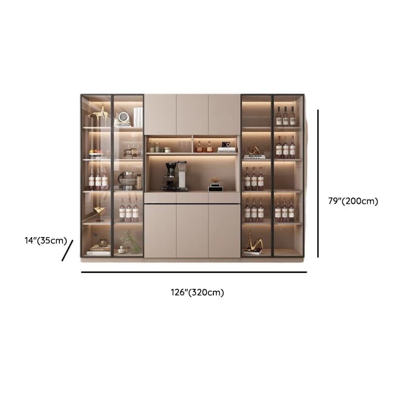 Wide/Standard/Narrow Modern Timber 3 Drawers 2 Shelves/3 Shelves/1 Shelf Glass Doors Pantry Hutch Sideboard thumbnail 39