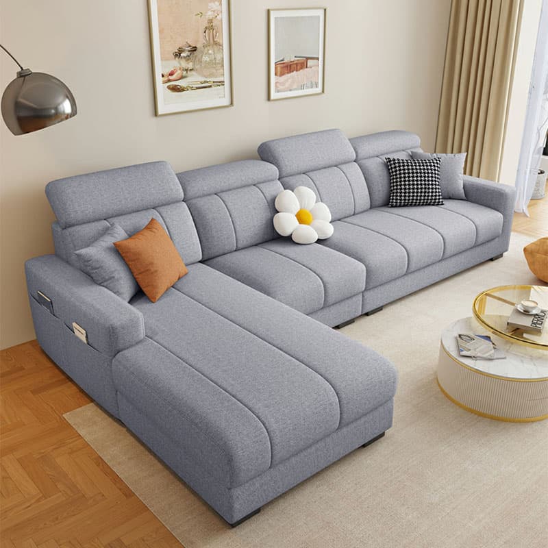 Modern Style L-Shape Sofa Recliner with Storage and Recessed Arm thumbnail 5