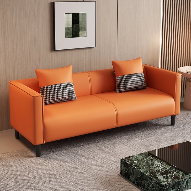 Trendy Solid Color Water Resistant Standard Sofa/Loveseat in Grey/Beige/Amber with Arm, Seats 3/2 People, and 2 Pillows thumbnail 8