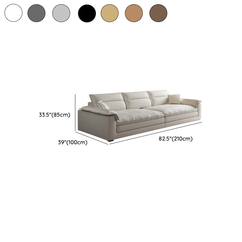 Modish Solid Color Water Resistant Standard Sofa in Light Gray/White/Light Brown with Seats 3/2-seater and 2 Pillows thumbnail 18