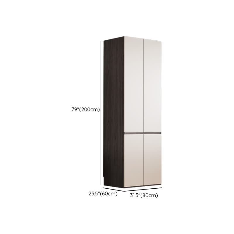 White Minimalist Manufactured Wood Independent Wardrobe Closet with Soft Close Drawer, Soft Close Door, and Interior Shelves thumbnail 18