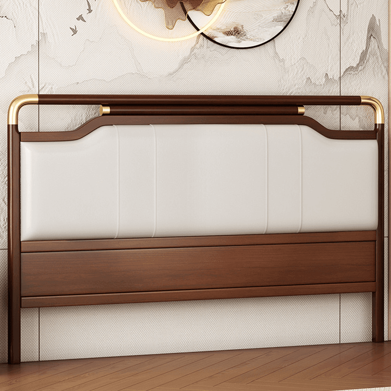 Modish No Distressing Timber Panel Headboard with Rectangle/Stepped Shape for Queen/King/Full Bed, Featuring Sponge Upholstery and Standard Height thumbnail 6