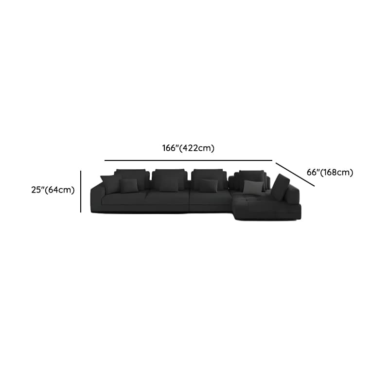 L-Shape Dark Upholstery Corner Sectional, Seats 5 with Button-tufted Design thumbnail 16