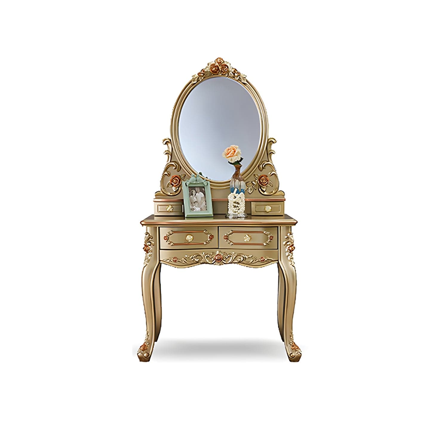 Victorian Makeup Vanity Desk Wood Makeup Vanity Set with Drawer thumbnail 1