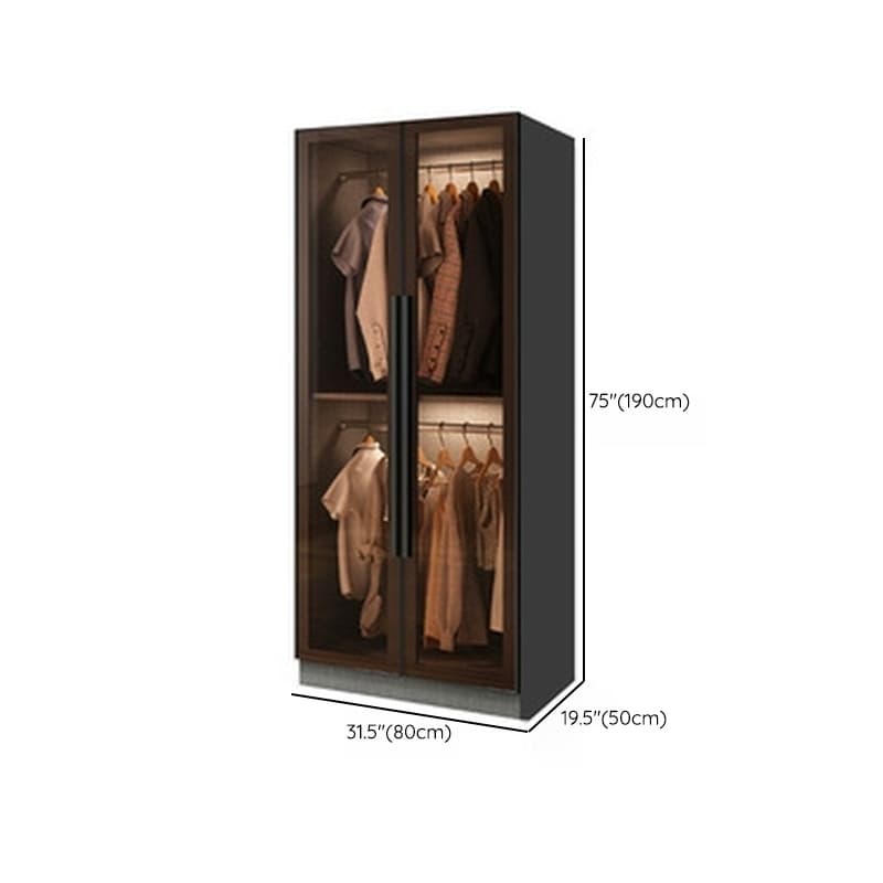 Ink Casual Lumber Wardrobe with Soft Close Door, Interior Shelves, and Hanging Rod thumbnail 12