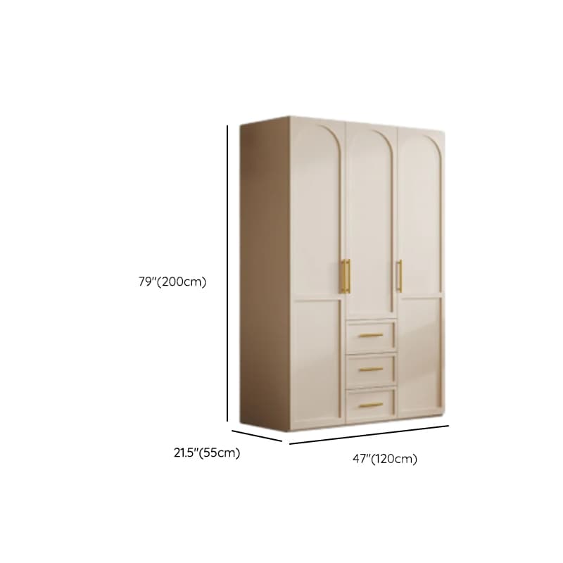 Simplistic White Detached Almirah with 3 Drawers, Interior Shelves, and Hinged Door thumbnail 10