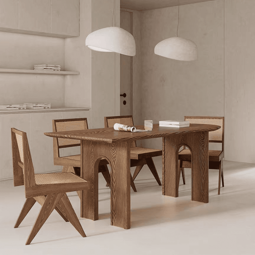 Natural/Espresso Finish/Sand Natural Pine Wood Dining Table for 9 People/for 6 thumbnail 2